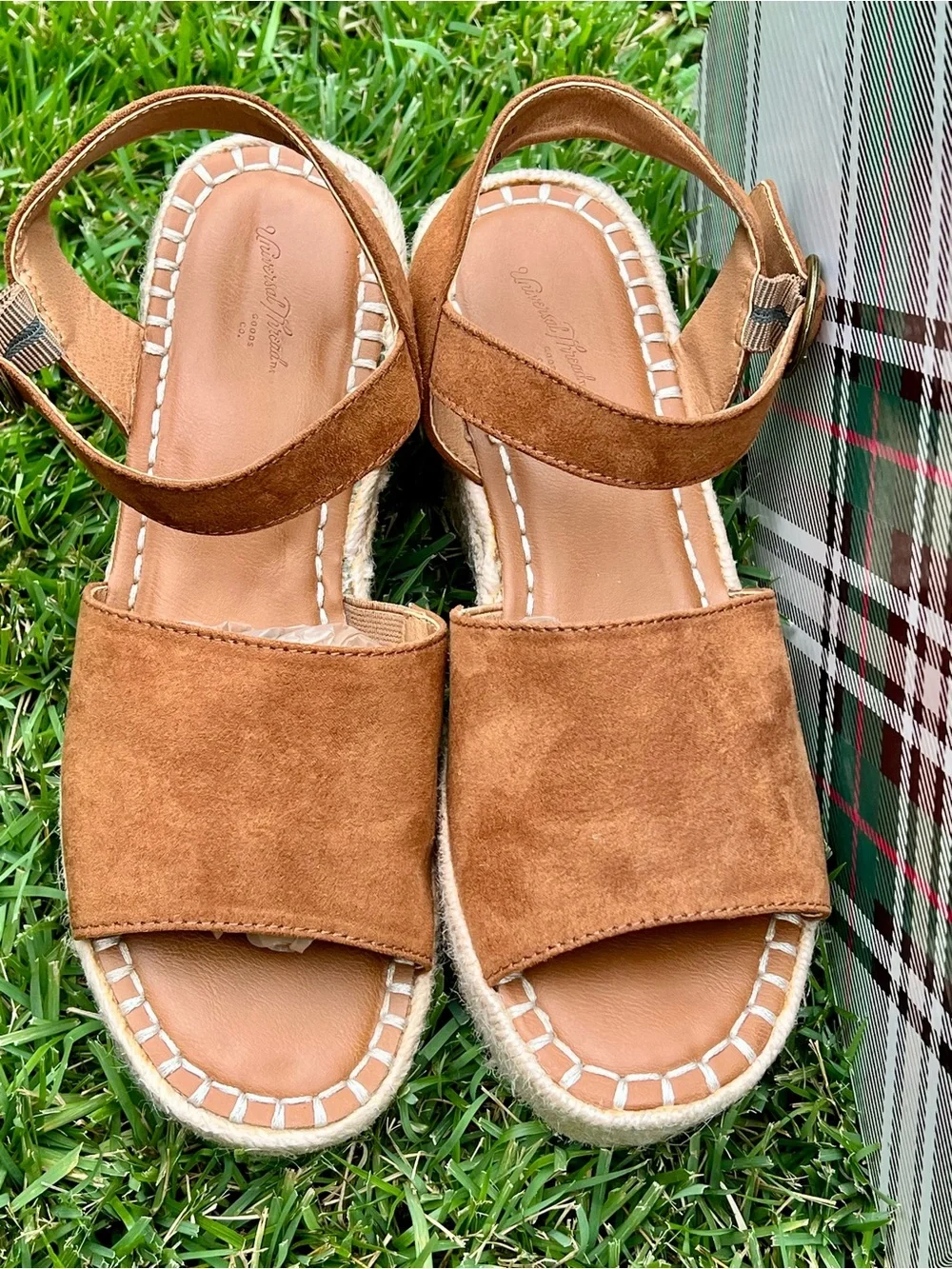NWT Chunky Platform Wedge Espadrilles Tan brown Morgan 7.5 retro 70’s chunky